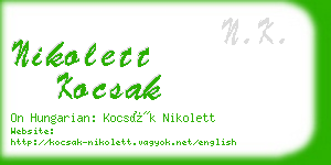 nikolett kocsak business card